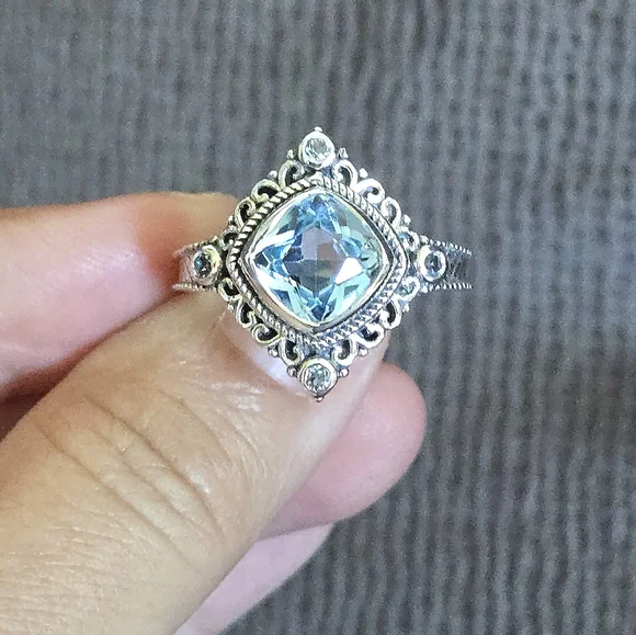 Shivam Blue🩵 Topaz Rhombus Ring💍 - NWT - Picture 13 of 16